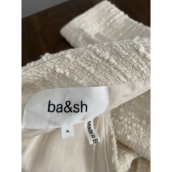 Ba&sh Lady Dress Cotton Elegant Cream Textured Tweed Dress XL Quiet Lux Formal - Picture 10 of 11